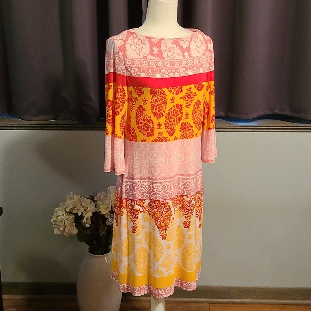 Donna Morgan Patterned Dress - Size 10